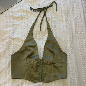 White corset and tie top